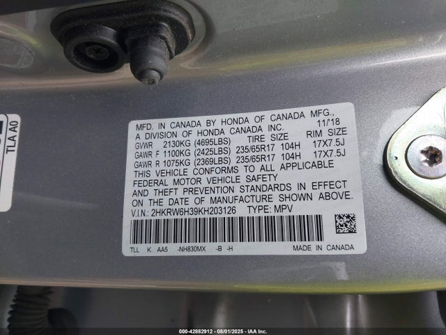 2HKRW6H39KH203126 Honda k24w9/k24v9