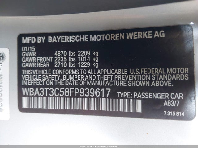 BMW 435i 2015 WBA3T3C58FP939617 Image 9