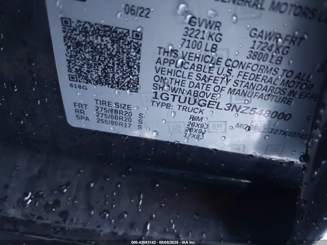 1GTUUGEL3NZ548000 GMC l87