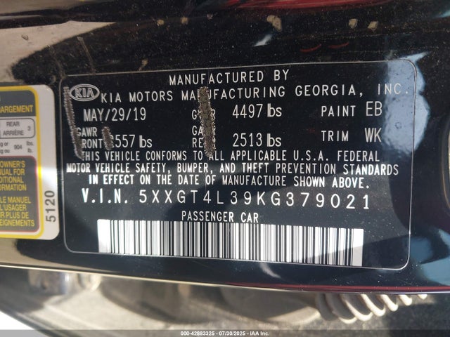 5XXGT4L39KG379021 KIA gdi