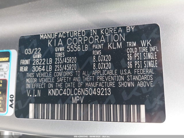 KIA EV6 2022 KNDC4DLC6N5049213 Image 9