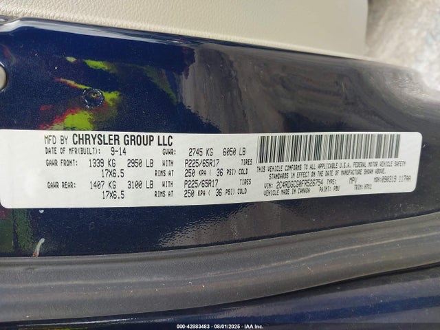 Продажа на аукционе авто 2015 Dodge Grand Caravan Sxt, vin: 2C4RDGCG0FR526754, номер лота: 42883483