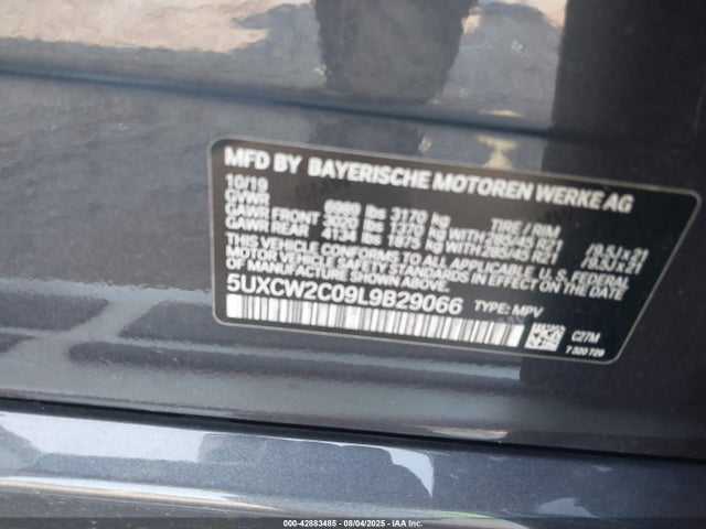BMW X7 2020 5UXCW2C09L9B29066 Image 9