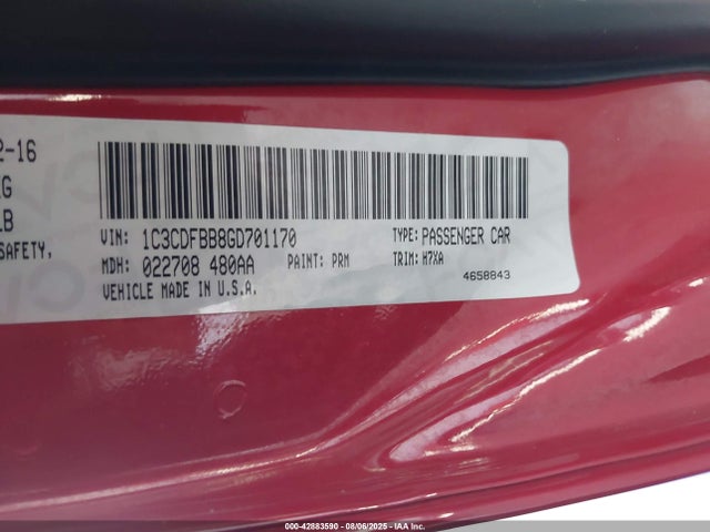 Dodge Dart 2016 1C3CDFBB8GD701170 Image 9