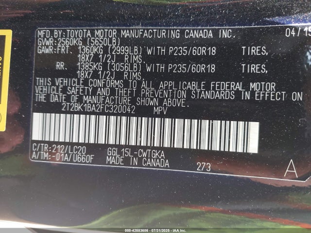 Lexus RX 350 2015 2T2BK1BA2FC320042 Image 9