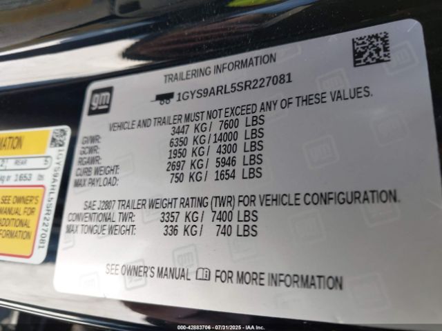 2025 CADILLAC ESCALADE 1GYS9ARL5SR227081 Photo 8