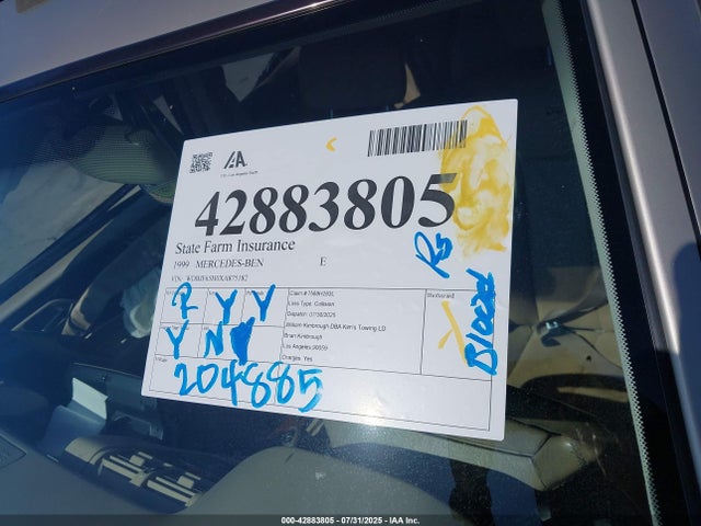 Auction sale of the 1999 Mercedes-benz E 320, vin: WDBJF65H0XA875182, lot number: 42883805