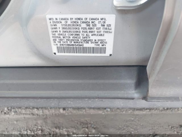 2006 ACURA MDX 2HNYD18946H545942 Photo 8