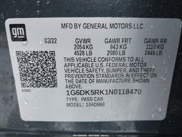 2022 CADILLAC CT4 1G6DK5RK1N0118470 Photo 8