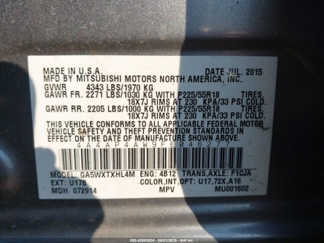 2015 MITSUBISHI OUTLANDER SPORT 4A4AP4AW9FE046277 Photo 8