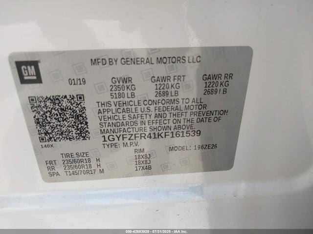 2019 CADILLAC XT4 1GYFZFR41KF161539 Photo 8