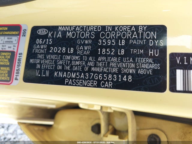 KIA gamma 2016 KNADM5A37G6583148 Image 9