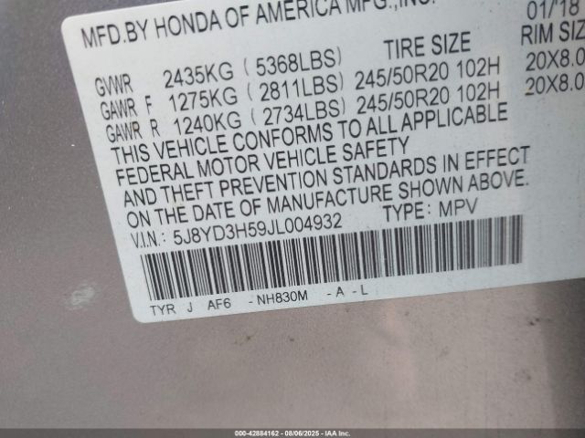 2018 ACURA MDX 5J8YD3H59JL004932 Photo 8