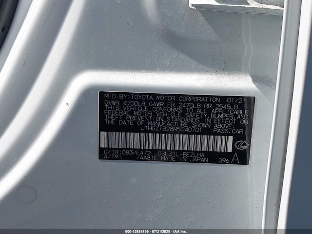 Lexus 2gr-fks 2021 JTHGZ1B28M5040701 Image 9