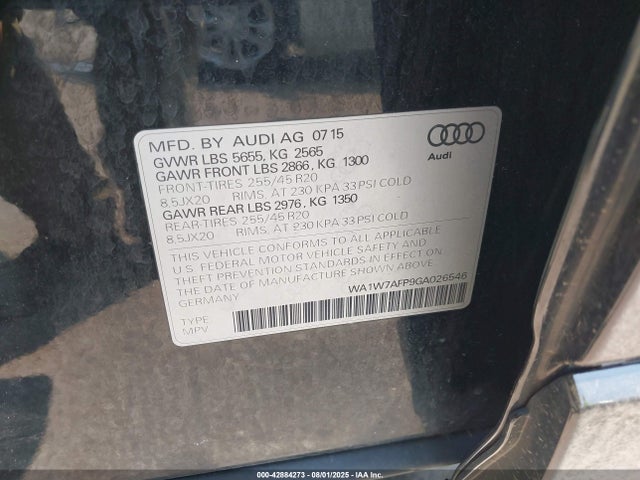 2016 AUDI Q5 WA1W7AFP9GA026546 Photo 8