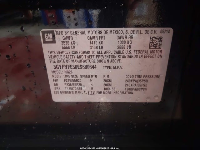 2014 CADILLAC SRX 3GYFNFE36ES680644 Photo 8