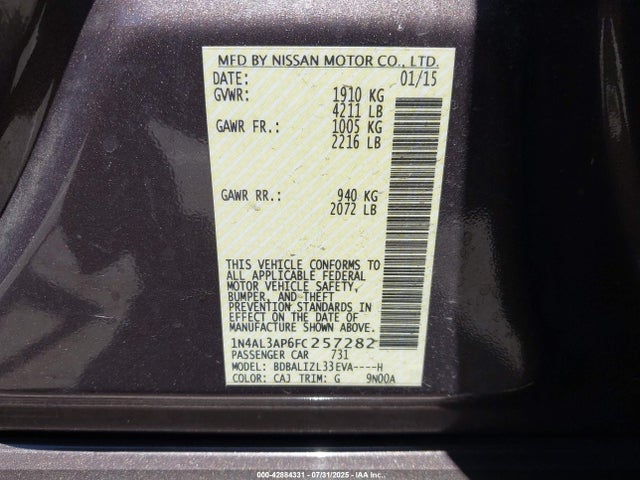 1N4AL3AP6FC257282 Nissan Altima