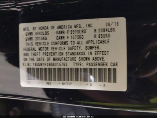 2016 ACURA TLX 19UUB1F38GA015760 Photo 8
