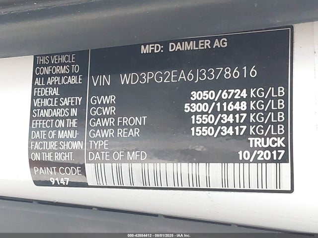 WD3PG2EA6J3378616 Mercedes-Benz m274