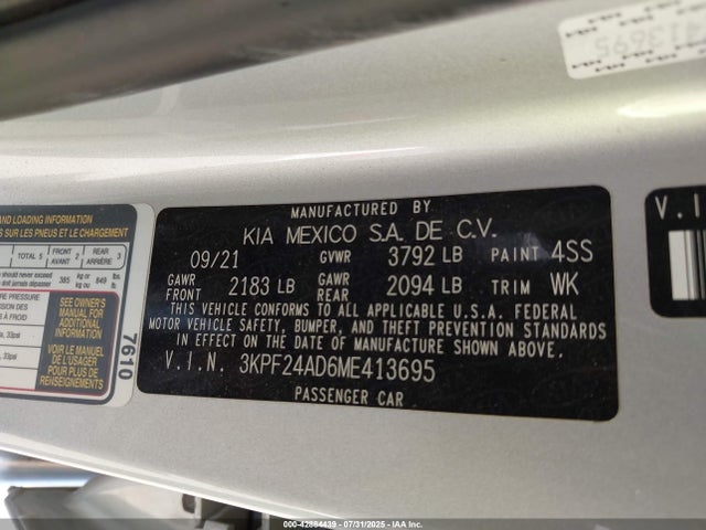 KIA mpi nu 2021 3KPF24AD6ME413695 Image 9