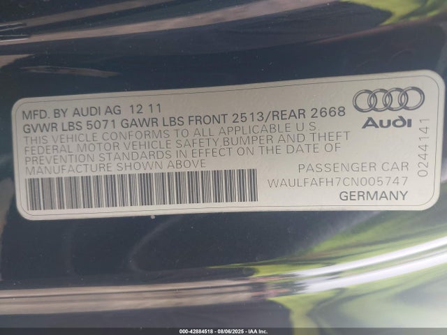 2012 AUDI A5 WAULFAFH7CN005747 Photo 8