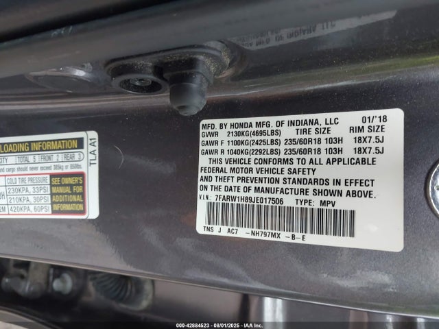 7FARW1H89JE017506 Honda l15be