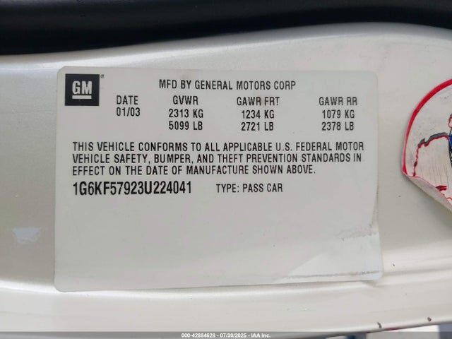2003 CADILLAC DEVILLE 1G6KF57923U224041 Photo 8