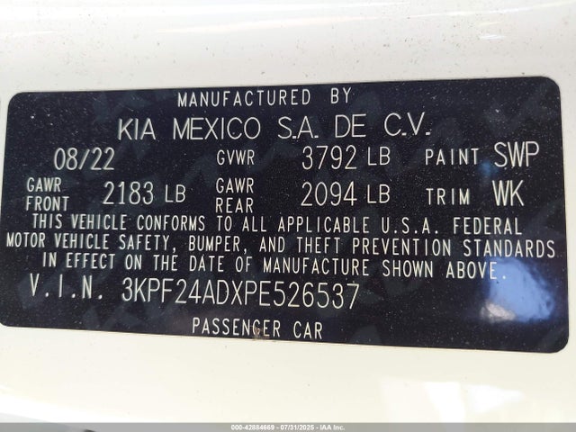KIA mpi nu 2023 3KPF24ADXPE526537 Image 9