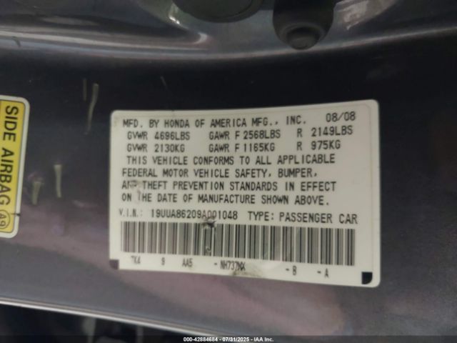 2009 ACURA TL 19UUA86209A001048 Photo 8