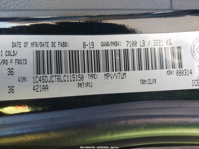 1C4SDJCT6LC115150 Dodge Durango