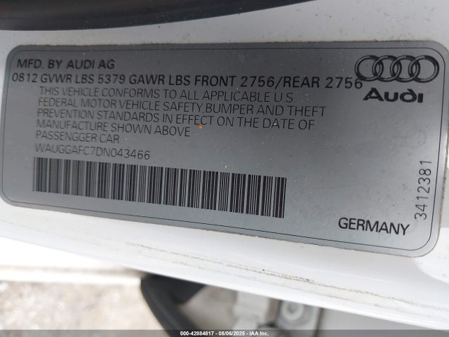 2013 AUDI A6 WAUGGAFC7DN043466 Photo 8
