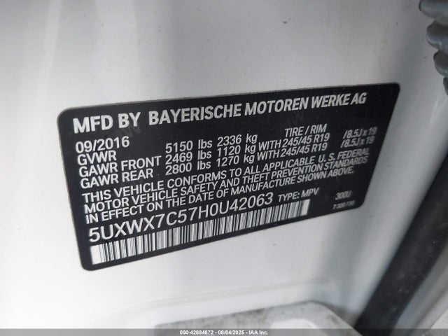 5UXWX7C57H0U42063 BMW 2017