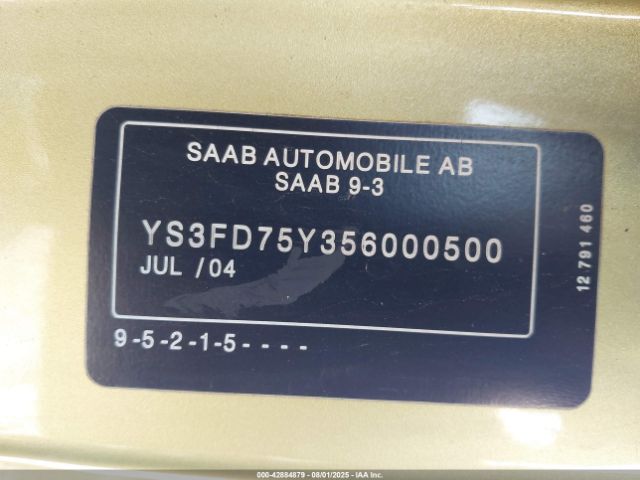 2005 SAAB 9-3 YS3FD75Y356000500 Photo 8