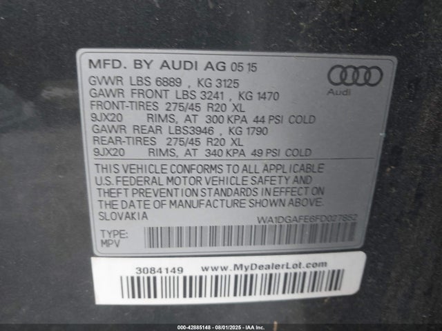 2015 AUDI Q7 WA1DGAFE6FD027852 Photo 8