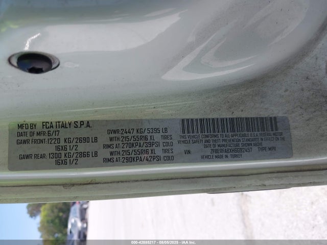 ZFBERFABXH6G92457 RAM Promaster City Tradesman
