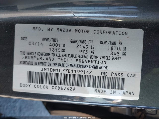 JM1BM1L77E1199142 Mazda pe
