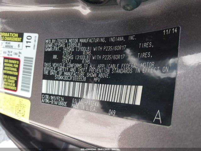 Toyota 2gr-fks 2015 5TDKK3DC3FS555538 Image 9