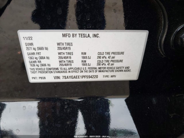 2023 TESLA MODEL Y 7SAYGAEE1PF594220 Photo 8