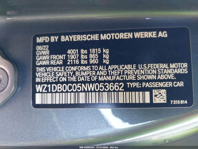 WZ1DB0C05NW053662 Toyota Supra