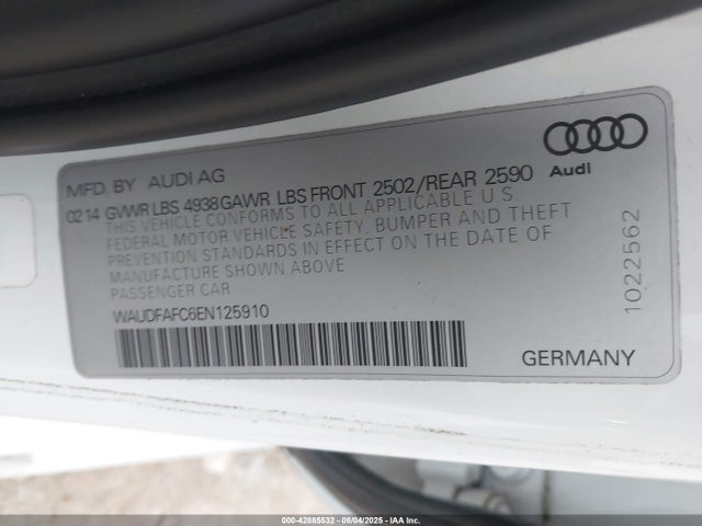 2014 AUDI A6 WAUDFAFC6EN125910 Photo 8