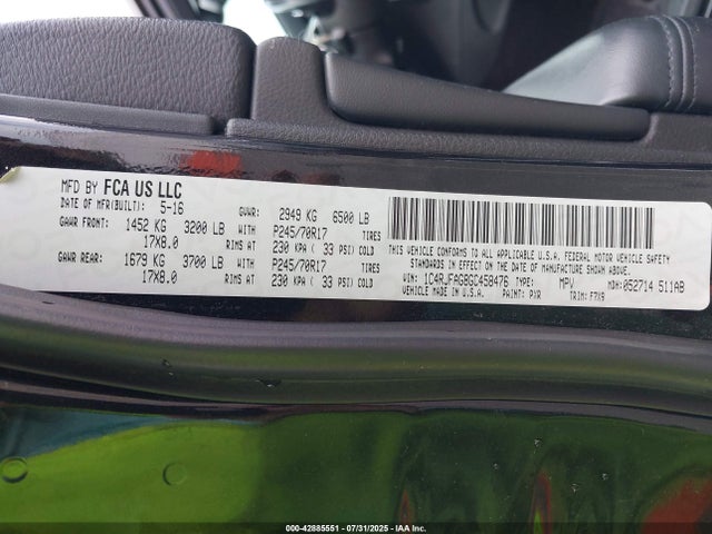 1C4RJFAG8GC458476 Jeep Grand Cherokee