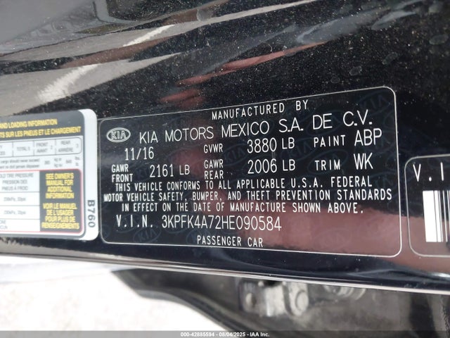 KIA mpi nu 2017 3KPFK4A72HE090584 Image 9