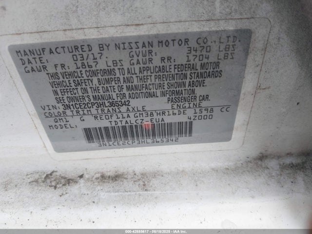 Nissan 2017 2017 3N1CE2CP3HL365342 Image 9