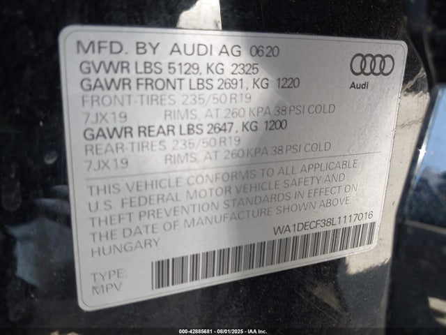 2020 AUDI Q3 WA1DECF38L1117016 Photo 8
