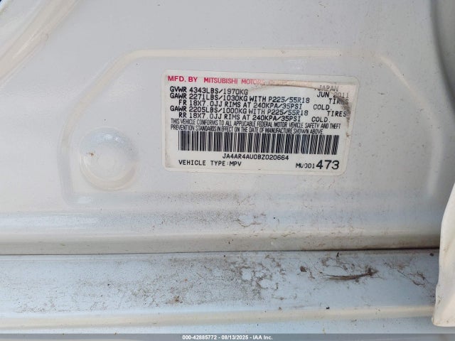 2011 MITSUBISHI OUTLANDER SPORT JA4AR4AU0BZ020664 Photo 8