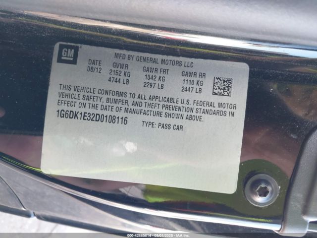 2013 CADILLAC CTS 1G6DK1E32D0108116 Photo 8