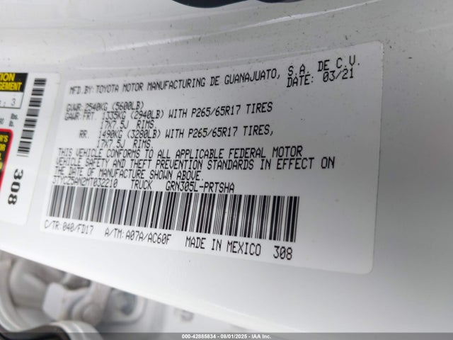 Toyota 2gr-fks 2021 3TYCZ5AN2MT032210 Image 9