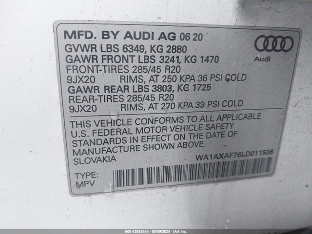 2020 AUDI Q7 WA1AXAF76LD011506 Photo 8