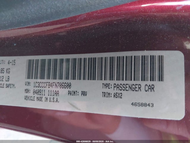 1C3CCCFB4FN706600 Chrysler 2015