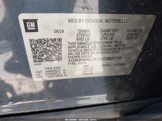 1GKKNKLA1KZ282775 GMC lcv - spark ignited direct injection, variable valve timing, dcvcp, e85 max, e0-e100, alum